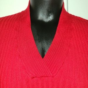 🚨3 for$21-- Red, George Ribbed V-neck Sweater